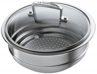 Le Creuset Tri-Ply Stainless Steel 7-Inch Steamer Insert with Glass Lid Le Creuset Tri-Ply Stainless Steel 7-Inch Steamer Insert with Glass Lid
