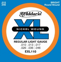 D'Addario EXL110 Nickel Wound Electric Guitar Strings, Regular Light, 10-46 D'Addario EXL110 Nickel Wound Electric Guitar Strings, Regular Light, 10-46