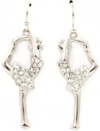 Beautiful Silver Plated Dancer/Ballerina/Gymnast Dangle Earrings with Clear Austrian Crystals Beautiful Silver Plated Dancer/Ballerina/Gymnast Dangle Earrings with Clear Austrian Crystals