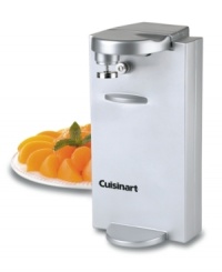 Coordinates with all your stainless steel kitchen appliances. Designed for ease of use with a power pierce blade for one-touch operation. Slip-free operation holds can and lid in place until ready to release. Arm detaches for easy cleaning. For any size can. Model CCO-40BC. Manufacturer's 3-year warranty. Coordinates with all your stainless steel kitchen appliances. Designed for ease of use with a power pierce blade for one-touch operation. Slip-free operation holds can and lid in place until ready to release. Arm detaches for easy cleaning. For any size can. Model CCO-40BC. Manufacturer's 3-year warranty.