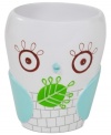 Hoo says owls only come out at night? Wise up to the new look in bath with the Give a Hoot tumbler, featuring a whimsical owl shape in a palette that's just right, morning or midnight.
