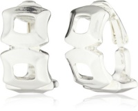 Anne Klein Silver -Tone Clip J Hoop Earrings Anne Klein Silver -Tone Clip J Hoop Earrings