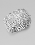 EXCLUSIVELY AT SAKS. Morse code inspired with sparkling crystal dots and dashes.Crystal Rhodium plated Width, about 1¼ Diameter, about 2½ Hinged closure Imported 