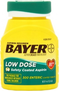 Bayer Aspirin Regimen Low Dose 81mg, Enteric Coated Tablets, 300-Count Bayer Aspirin Regimen Low Dose 81mg, Enteric Coated Tablets, 300-Count