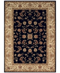Presenting a rich black focal point, the Premier area rug from Dalyn reinvents a beautiful Persian rug design for the Modern home. Made in Egypt of durable polypropylene and shimmering polyester fibers, it provides any room with captivating texture and added dimension. Presenting a rich black focal point, the Premier area rug from Dalyn reinvents a beautiful Persian rug design for the Modern home. Made in Egypt of durable polypropylene and shimmering polyester fibers, it provides any room with captivating texture and added dimension.