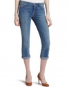 7 For All Mankind Women's The Skinny Crop And Roll Jean in Distressed Azul, Distressed Azul, 32