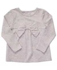 Charming oversized bow accents this lovely solid top by Carter's.