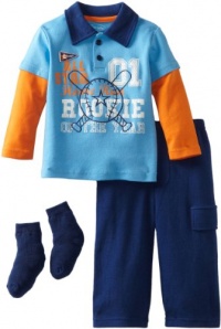 Bon Bebe Baby-boys Infant Rookie Of The Year 3 Piece Pant Set, Blue/Orange/Navy, 18 Months Bon Bebe Baby-boys Infant Rookie Of The Year 3 Piece Pant Set, Blue/Orange/Navy, 18 Months