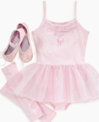 She can dance around and twirl her tutu when she's wearing this lovely leotard from Disney. She can dance around and twirl her tutu when she's wearing this lovely leotard from Disney.