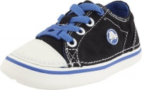 Crocs Hover Canvas Lace-Up Sneaker (Toddler/Little Kid/Big Kid),Black/Sea Blue,1 M US Little Kid/ 3 M US Women's