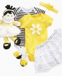 This sweet skirt from Baby Starters gives her spot on style and comfort that's as simple as black and white. This sweet skirt from Baby Starters gives her spot on style and comfort that's as simple as black and white.