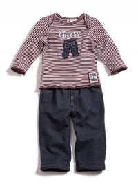 GUESS Tee Shirt and Pants Set, NAVY (3/6M) GUESS Tee Shirt and Pants Set, NAVY (3/6M)