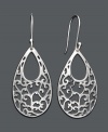 Embrace the intricacies of subtle style. These ornate, filigree drops by Giani Bernini feature a cut-out teardrop shape crafted in sterling silver. Approximate drop: 1-1/2 inches.