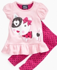 Flaunt your little fashionista's cool casual style with this adorable shirt and legging set from Mini Bean. Flaunt your little fashionista's cool casual style with this adorable shirt and legging set from Mini Bean.