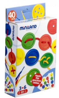 Miniland Lacing Buttons (Set of 40 and 4 Laces and Activity Cards) Miniland Lacing Buttons (Set of 40 and 4 Laces and Activity Cards)