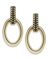 A vintage revival. Lauren by Ralph Lauren's chic earrings feature a doorknocker design and textured post. Crafted in 14k gold-plated brass. Approximate drop: 1-1/4 inches.