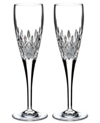 Waterford crystal is made even more radiant with the complex cuts of Monique Lhuillier's Arianne stemware. A sleek silhouette is rooted in a simply luminous and substantial base for flutes that are beautifully balanced. Waterford crystal is made even more radiant with the complex cuts of Monique Lhuillier's Arianne stemware. A sleek silhouette is rooted in a simply luminous and substantial base for flutes that are beautifully balanced.