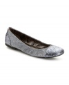 Catch eyes and turn heads as you sparkle past in the glittery Flicker ballet flats by Material Girl.