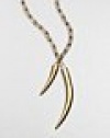 From the Horn Collection. Shapely golden horn-shaped pendants are both edgy and fun, dangling from a bold golden chain.18k goldplatedChain length, about 24Pendant length, about 1.5Made in USA