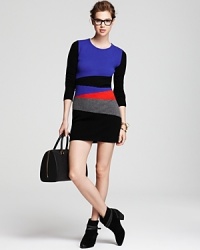 An Aqua Cashmere mini dress works the season's color block trend for effortless cool. For work or weekends, you'll look sharp in this soft pullover. An Aqua Cashmere mini dress works the season's color block trend for effortless cool. For work or weekends, you'll look sharp in this soft pullover.