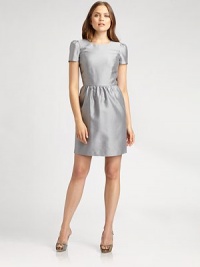 It's all about the details and this dress has them in spades. From timelessly flattering gathered details and Princess seams to a clover charm on the back zipper, there's so much to love about this design.Round neckFeminine sleevesPrincess seamsGathered details at waistSlash pocketsBack zipperFully linedAbout 20 from natural waist60% wool/40% silkDry cleanImported Model shown is 5'10 (177cm) wearing US size 4. It's all about the details and this dress has them in spades. From timelessly flattering gathered details and Princess seams to a clover charm on the back zipper, there's so much to love about this design.Round neckFeminine sleevesPrincess seamsGathered details at waistSlash pocketsBack zipperFully linedAbout 20 from natural waist60% wool/40% silkDry cleanImported Model shown is 5'10 (177cm) wearing US size 4.