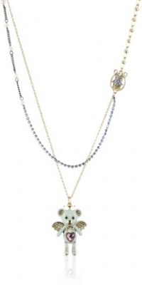Betsey Johnson Heaven's to Betsey Teddy Bead 2-Row Necklace Betsey Johnson Heaven's to Betsey Teddy Bead 2-Row Necklace