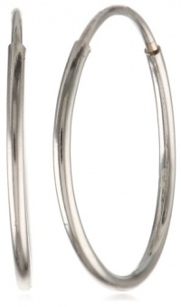 Duragold 14k White Gold Endless Hoop Earrings, (0.45 Diameter) Duragold 14k White Gold Endless Hoop Earrings, (0.45 Diameter)
