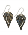 Add an element of nature. Jody Coyote's earthy earring style feature iridescent bronze patina leaves accented by sweeps of sterling silver on french wire. Approximate drop: 1-1/2 inches.