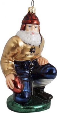 NCAA Notre Dame Fighting Irish Ironman Football Player Blown Glass Ornament