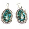 Blue Copper Turquoise Vintage Style Dangling Handmade Sterling Silver Earrings