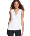 A hardware detail adds a hint of glam shine to this MICHAEL Michael Kors tank -- a stylish spin on a spring staple!