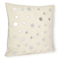 Glass mirror accents reflect light across this decorative pillow from JR by John Robshaw. Glass mirror accents reflect light across this decorative pillow from JR by John Robshaw.