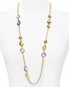 A bold cascade of gemstones make this ABS by Allen Schwartz necklace an effortless, color-pop showpiece.