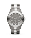 MARC BY MARC JACOBS makes a metallic statement with this dual tone watch. Crated of stainless steel with gunmetal and silver glitz accents, it's a super striking choice.