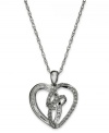 The heart is a gift, give it to someone you love. This stunning cut-out heart pendant features swirling ribbons and round-cut diamonds (1/3 ct. t.w.) in sterling silver. Approximate length: 18 inches. Approximate drop: 3/4 inch.