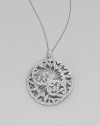 EXCLUSIVELY AT SAKS. A lyrical vine design, delineated in pavé Swarovski crystals, creates this radiant pendant, on a delicate chain. Crystals Rhodium plated Chain length, about 16 with 2 extender Pendant diameter, about 1¾ Lobster clasp Imported