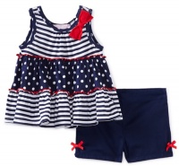 Kids Headquarters Baby-girls Infant Baby Headquarters Printed Top With Navy Short, Navy, 18 Months Kids Headquarters Baby-girls Infant Baby Headquarters Printed Top With Navy Short, Navy, 18 Months