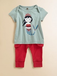 A plush cotton, short-sleeved tee paired with cozy pants will inspire visions of beautiful mermaids swimming under the sea. Shirt Envelope necklineShort sleevesPullover style Pants Elastic waistbandPatch pocketsRibbed leg bandsCottonMachine washImported A plush cotton, short-sleeved tee paired with cozy pants will inspire visions of beautiful mermaids swimming under the sea. Shirt Envelope necklineShort sleevesPullover style Pants Elastic waistbandPatch pocketsRibbed leg bandsCottonMachine washImported