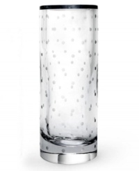 Filled with your favorite fresh blooms, the Larabee Dot cylinder vase is the perfect decoration for any tabletop or mantel. Featuring etched polka-dots on clear crystal by kate spade new york. Filled with your favorite fresh blooms, the Larabee Dot cylinder vase is the perfect decoration for any tabletop or mantel. Featuring etched polka-dots on clear crystal by kate spade new york.