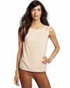 BCBGMAXAZRIA Women's Dafina Sleeveless Top, Tapioca, Small