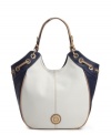 Anchors away! This nautical design from Anne Klein features refined woven detailing at sides, polished goldtone hardware a signature front emblem at front.