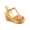 G By Guess Gale Peep Toe Wedge Sandals Shoes Brown Womens