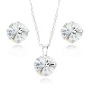 Sterling Silver Crystal Swarovski Elements 8mm Necklace & Stud Earrings Set