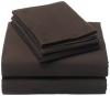 Pinzon Signature 190-Gram Cotton Velvet Flannel King Sheet Set, Italian Roast