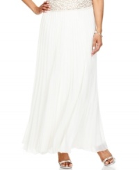 Alex Evenings' accordion-pleated skirt is luminous for evening wear--pair with a strappy metallic heel for instant elegance. Alex Evenings' accordion-pleated skirt is luminous for evening wear--pair with a strappy metallic heel for instant elegance.