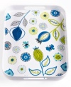 A fresh, floral design with a bright, retro color palette, this Carina melamine serving tray offers a fun and whimsical helping hand to any casual occasion.