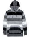 Enter the stripe zone. This hoodie from Univibe is blocked with the best of them for a cool casual look.