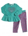 Baby Togs Baby-Girls Infant 2 Piece Microfleece Outfit, Aqua, 12