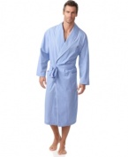 Cotton Plaid Robe. A preppy plaid pattern adorns this traditional bathrobe, rendered in smooth woven cotton for a light, comfortable fit.