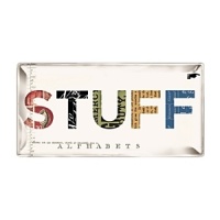 Vintage patterns decorate each letter of the Fringe Stuff Long Tray, set on a clean white background. Vintage patterns decorate each letter of the Fringe Stuff Long Tray, set on a clean white background.